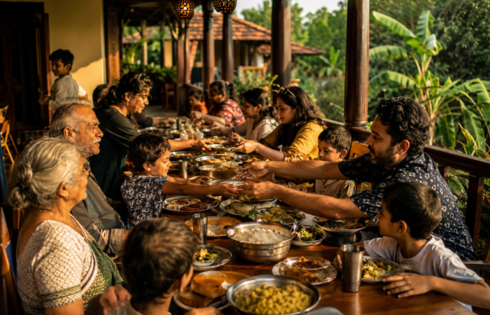 Generated image Family reunion at Marvel Villa near Pondicherry