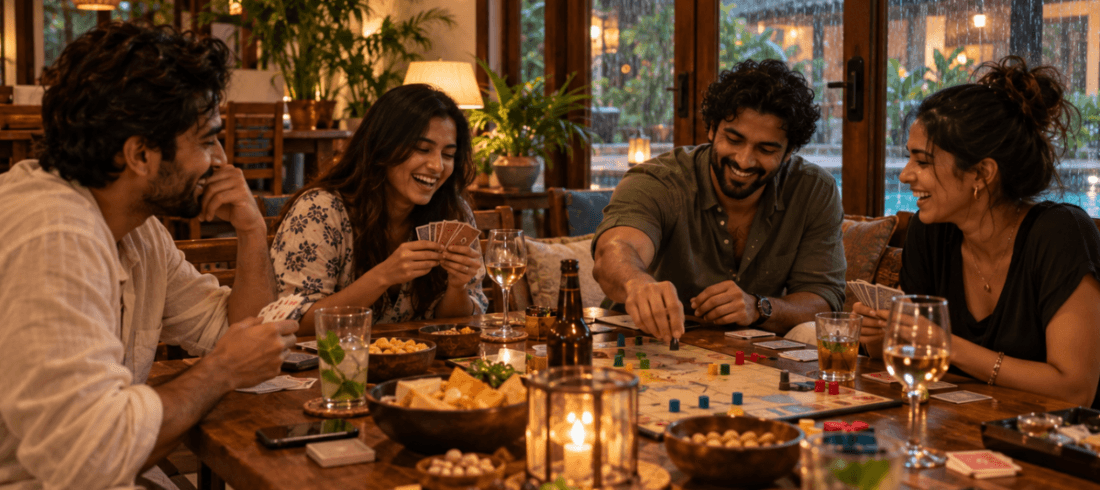 rainy-day villa activities in Pondicherry