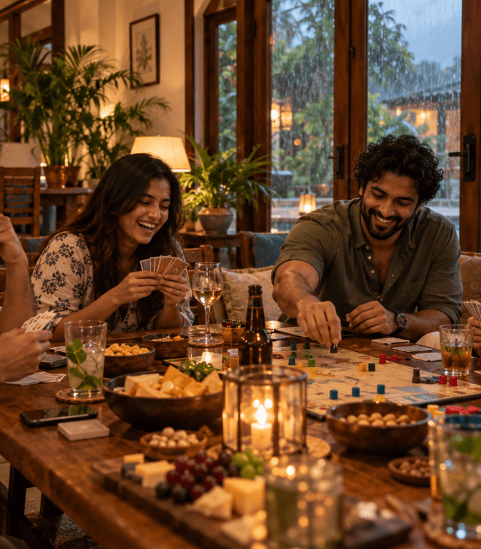 rainy-day villa activities in Pondicherry